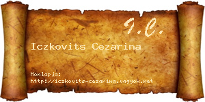 Iczkovits Cezarina névjegykártya